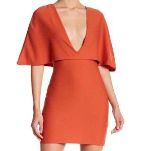 Missguided orange crepe cape mini dress